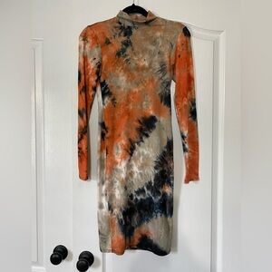 Fashion Nova Tie-Dye Long Sleeve Dress Size Small
